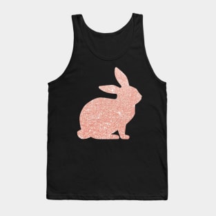 Rose Gold Faux Glitter Easter Bunny Tank Top